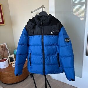 Reebok Blue and Black Puffer Jacket